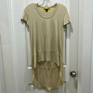 St. John Round-neck Nude Jersey Knit T-shirt with Silk Trim Sz Small P
